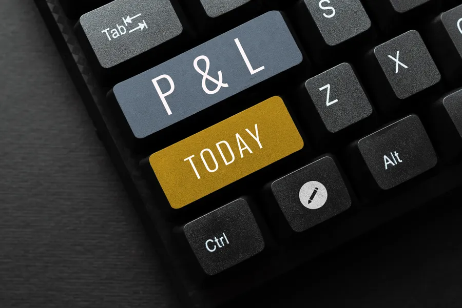 Keyboard with keys labelled P & L and Today